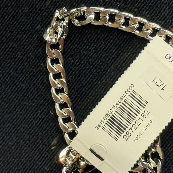 Express Silver Tone Link 8 inch Push Turn Clasp Bracelet - Picture 6 of 8